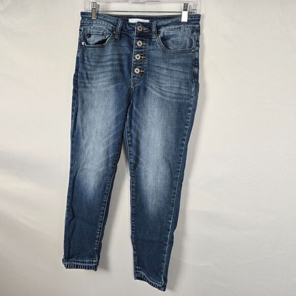 KanCan Jeans Women's 28 Blue Button Fly Skinny Medium Wash Fade Ankle - Picture 14 of 16